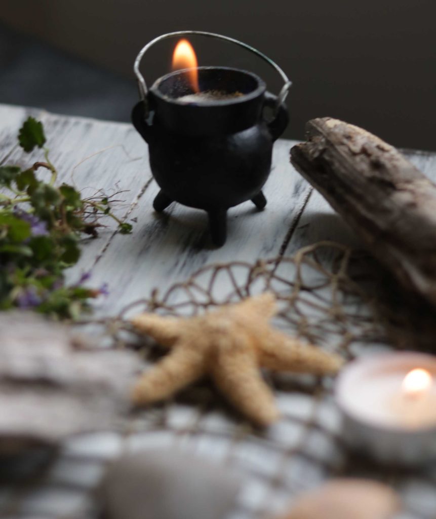 Sea witch altar for water magick and spells.