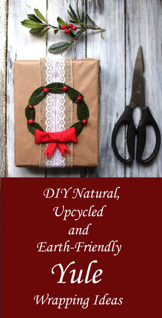 DIY natural and upccycled Yule wrapping ideas.