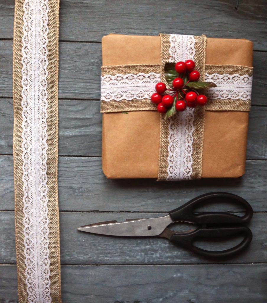 Upcycle old paper grocery bags by turning them inside out to get the classic look of brown wrapping paper.