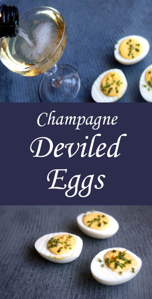 Instagram-worthy champagne deviled eggs.