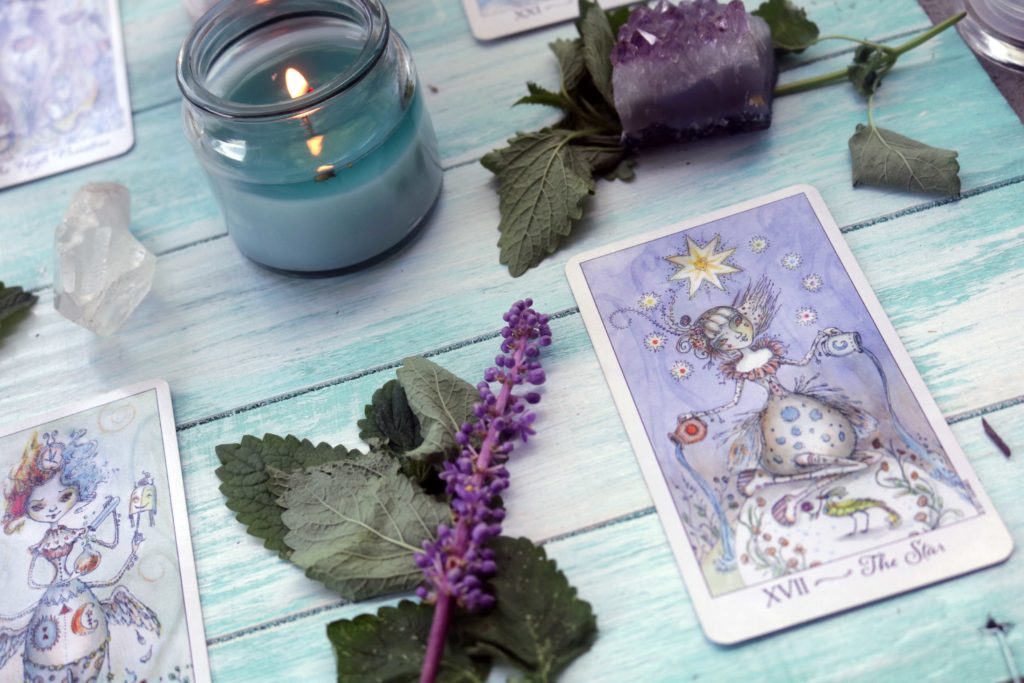 A five-card tarot spread for stress relief and managing anxiety.