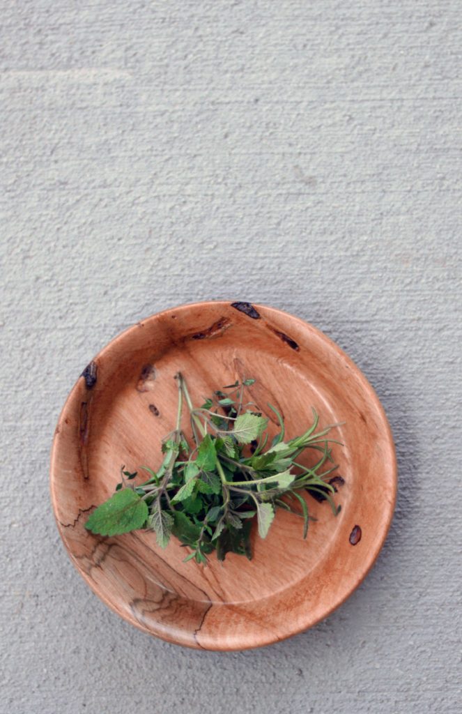 Natural wood offering bowl for the altar.