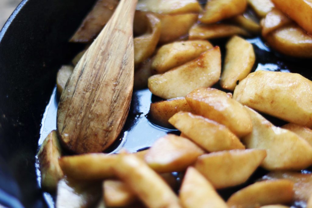 Mmmm . . . sweet fried apples on cast iron. A lovely way to indulge in a little fall magic.