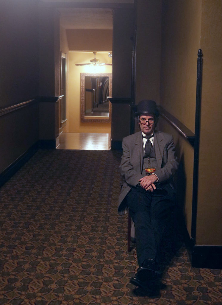 Tour guide Dan Bennett haunts the hallways of the Crescent Hotel.