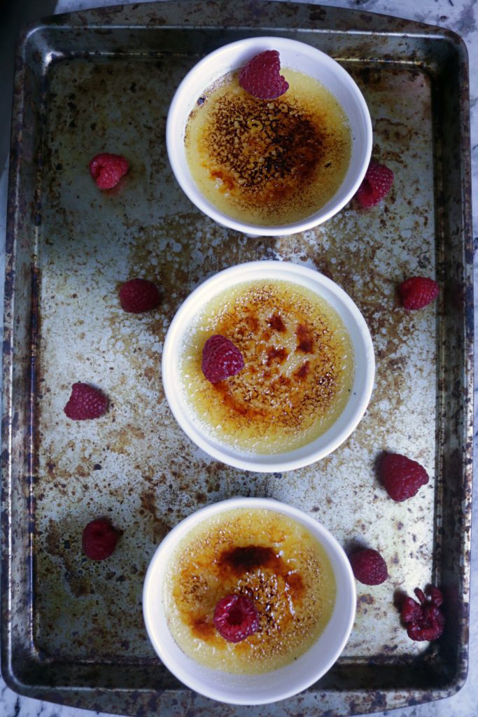 Creme brulee fresh from the oven.