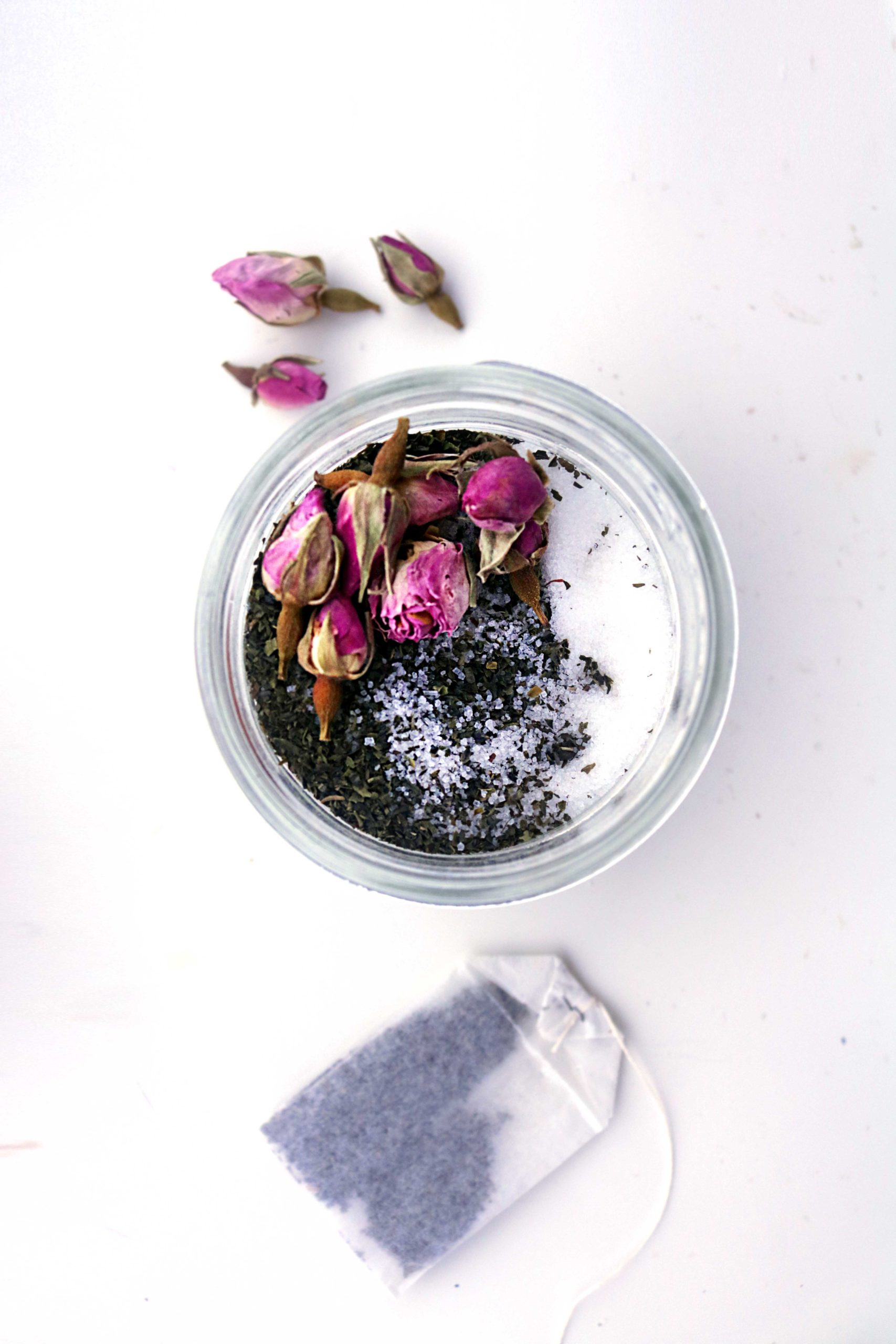 Green tea & rose ritual salts are a perfect DY project idea for Ostara, the Spring Equinox, spring handfastings, baby showers and love spells.