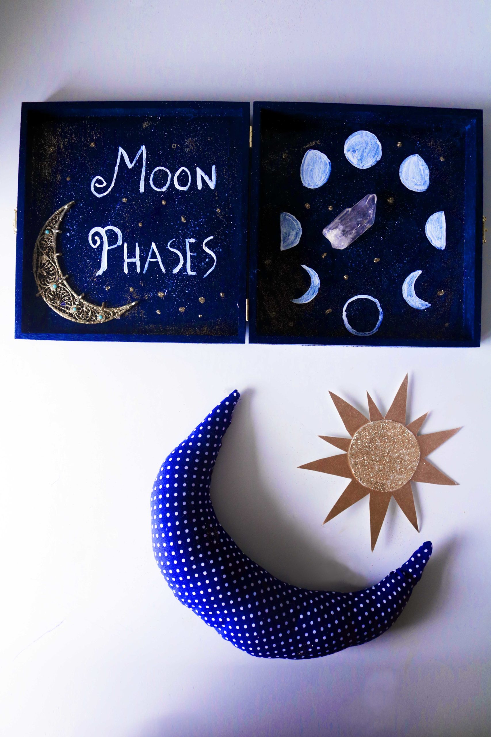 Lunar cycle tracking box! What a genius idea to keep track of the moon cycles.