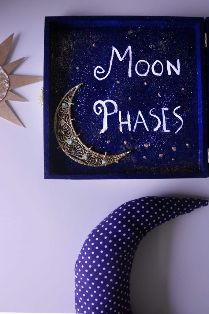 Moon phase tracking altar for Esbats or to stay in tune with the lunar cycle.