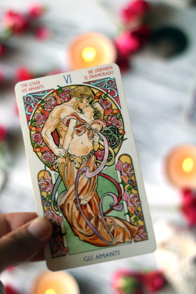 The lovers card is used in a love and attraction spell.