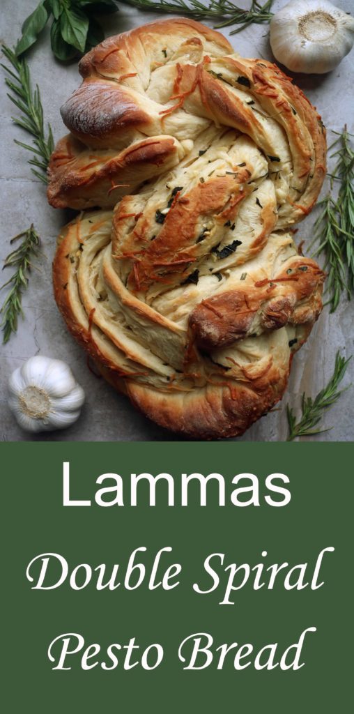 Double spiral pesto bread recipe is perfect for Lammas/Lughnasadh.