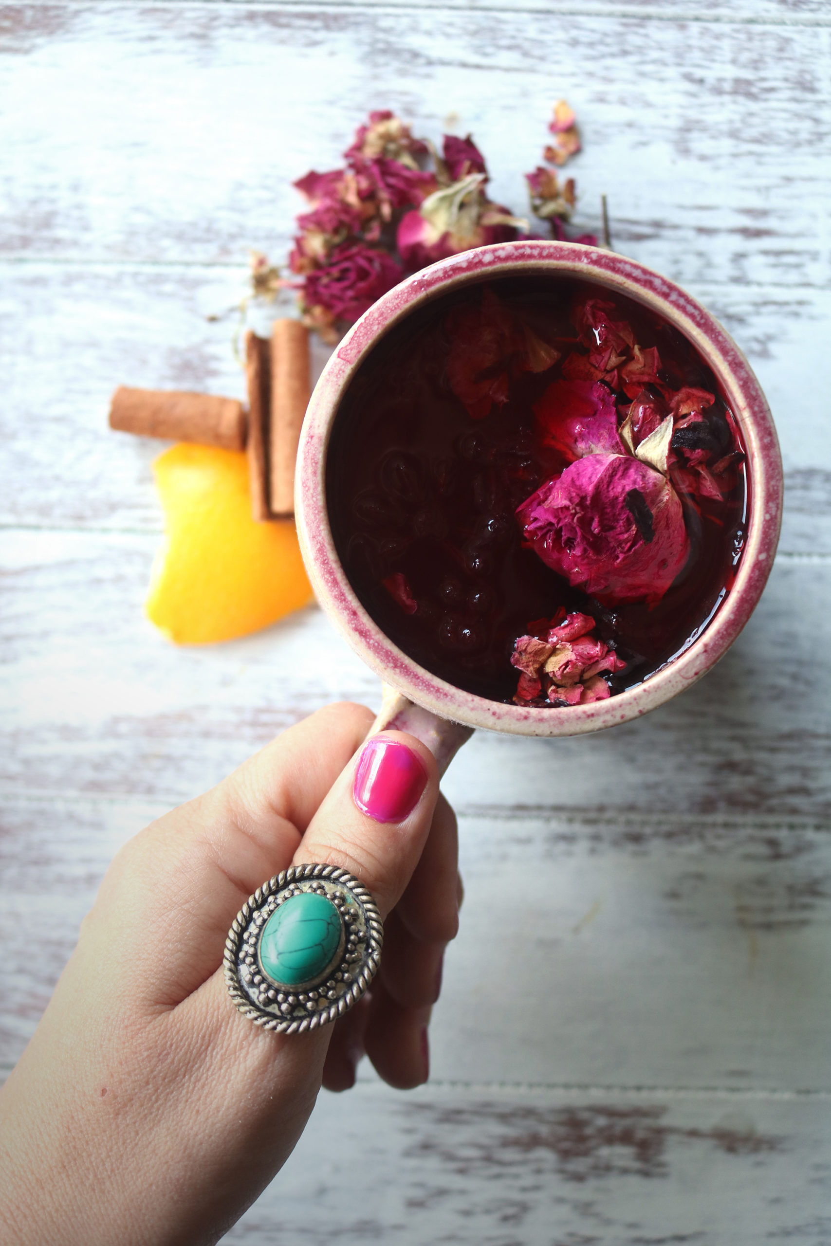 Blood moon tea recipe for rituals & Esbats.