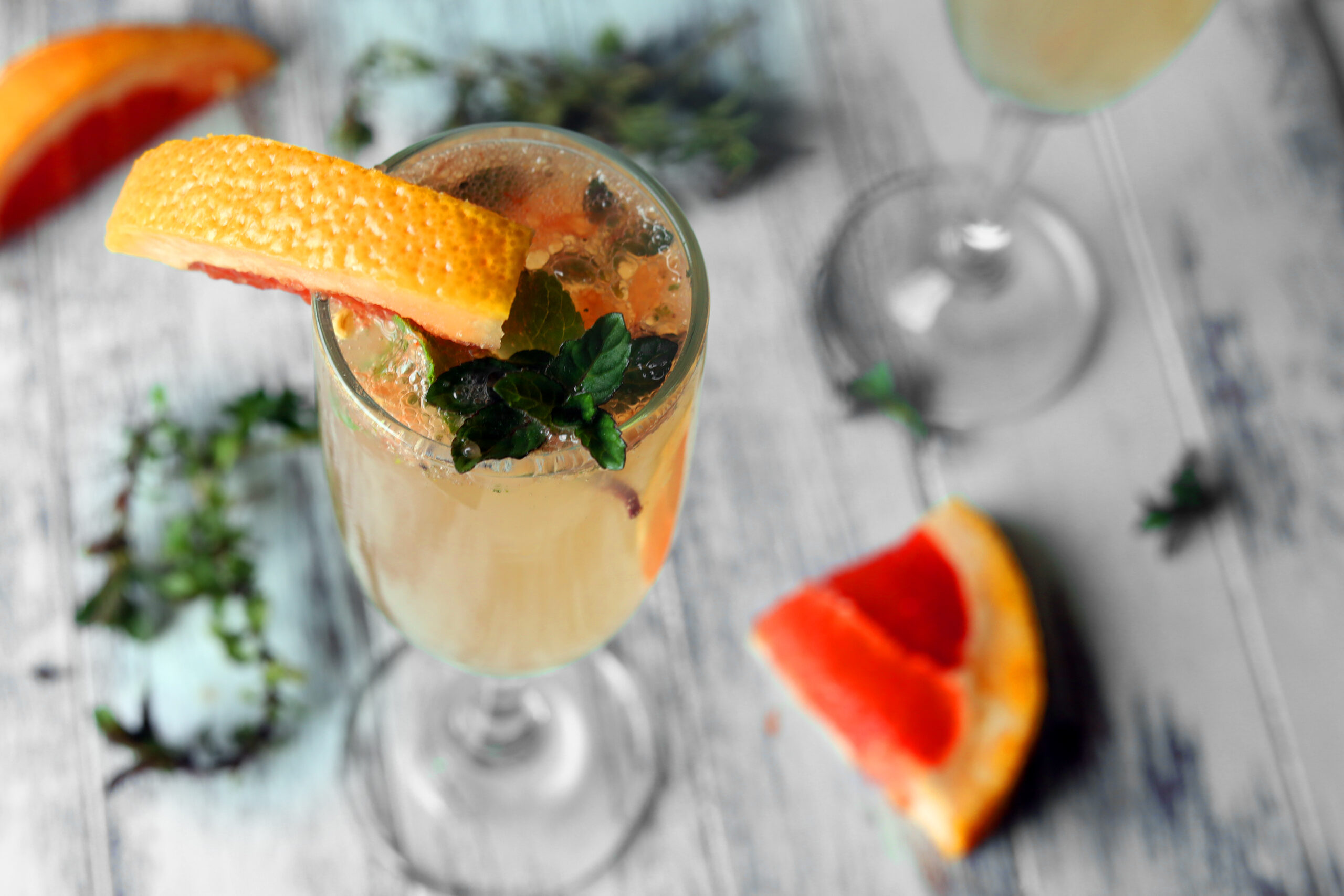 Cool, refreshing and lightly sweet, this grapefruit & mint Bellini is perfect for Beltane or any spring gathering.