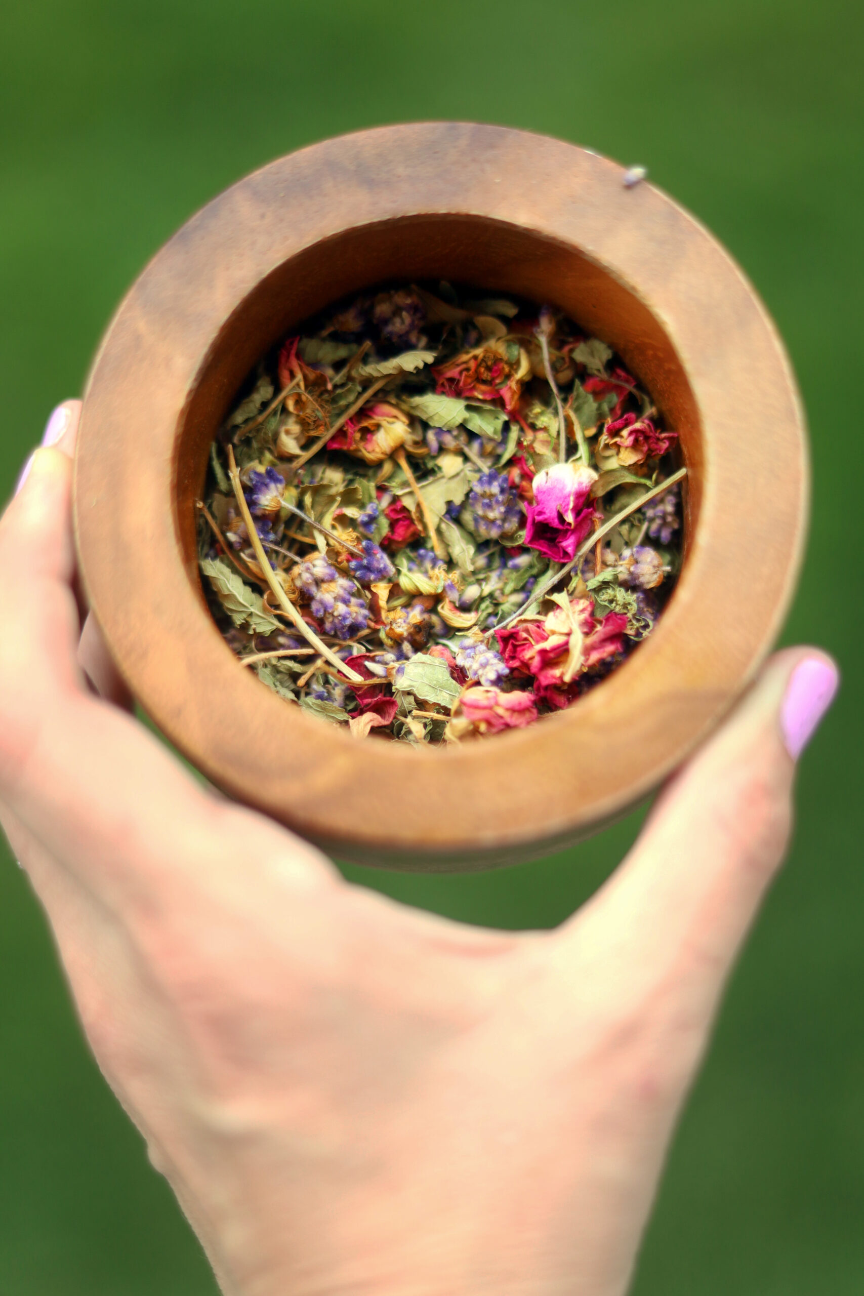 Combine flowers to make a summer moon ritual bath soak.